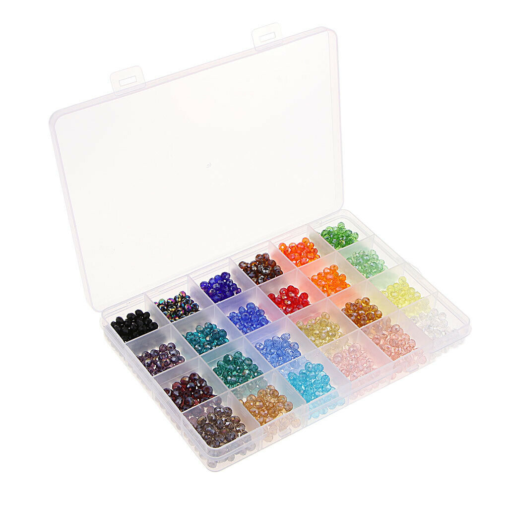 1200PCS/Box Crystal Glass Beads Rondelle Faceted Loose Spacers Beads 6mm Making