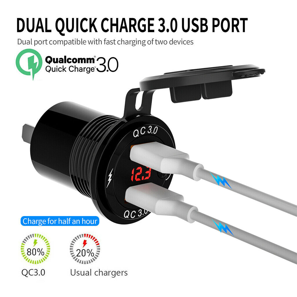 Dual USB Car Charger Socket Plug Cigarette Lighter Adapter for Car Truck