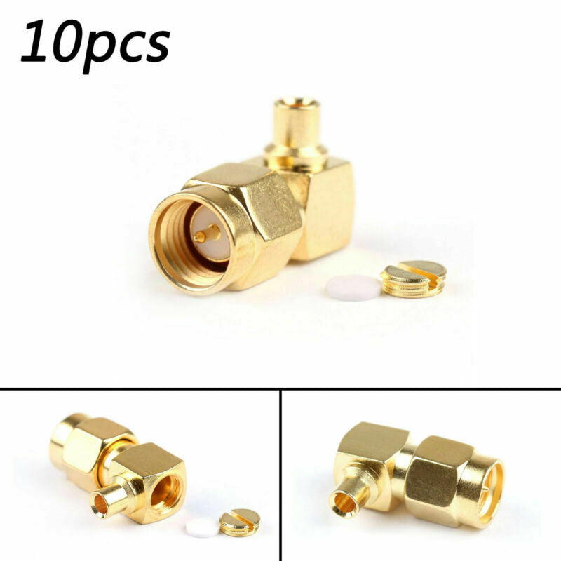 10x 90 Degree SMA Male Plug Right Angle RF Connector Solder For RG405 Cable