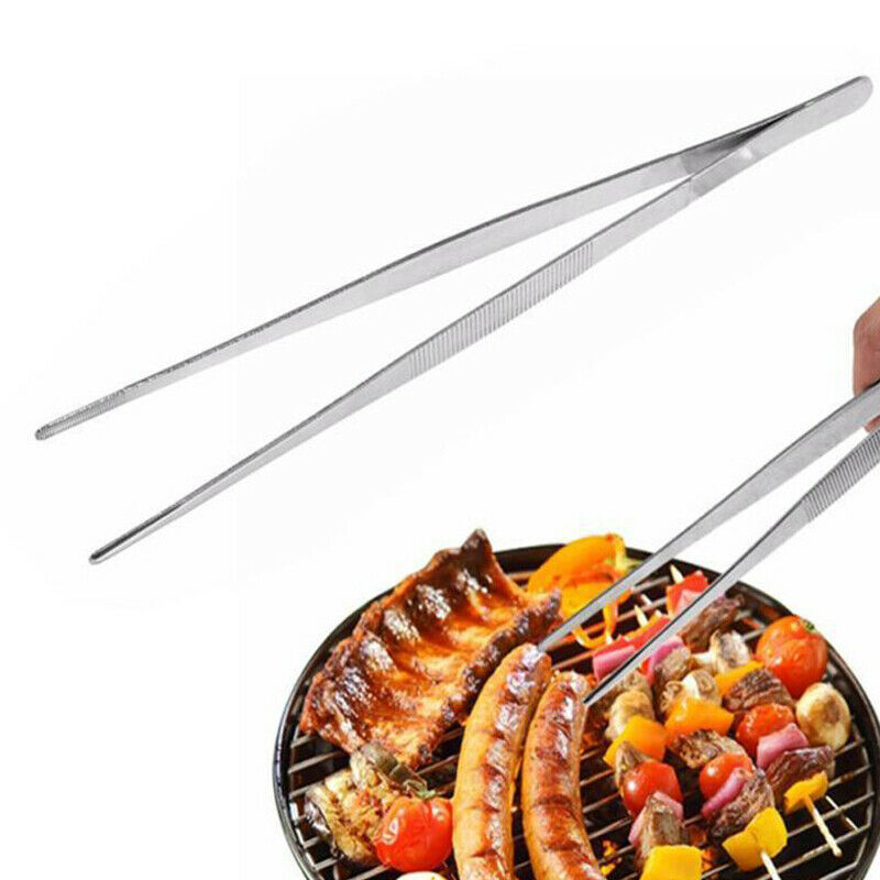 1pcs Barbecue Tongs Food Tongs Food Clip Stainless Steel Tweezers Kitchen Gad_AU