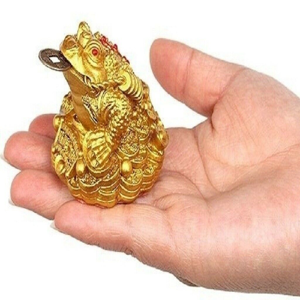 Feng Shui Money Toad Lucky Wealth Attracting Frog Statue Decor for Car
