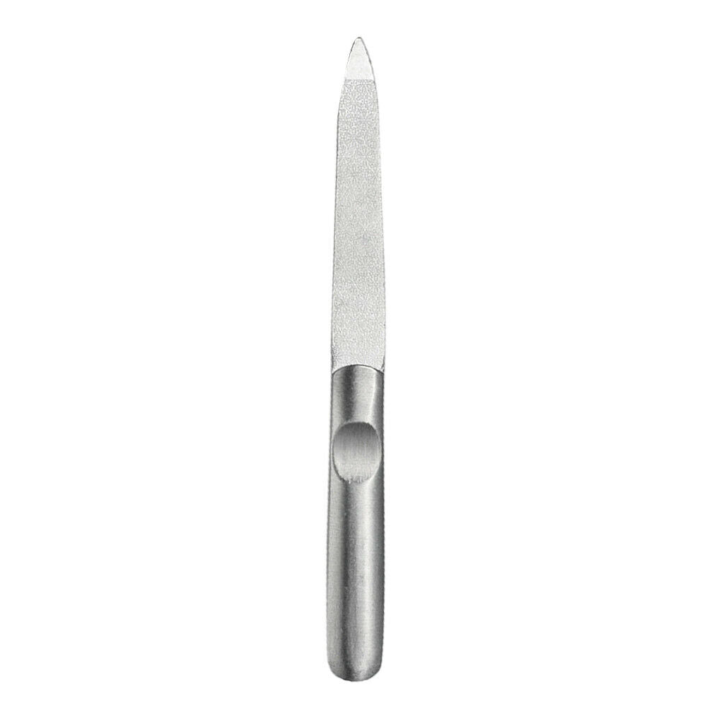 Double Sides Nail Files Stainless Steel Nail Buffer Manicure Pedicure Cuticle