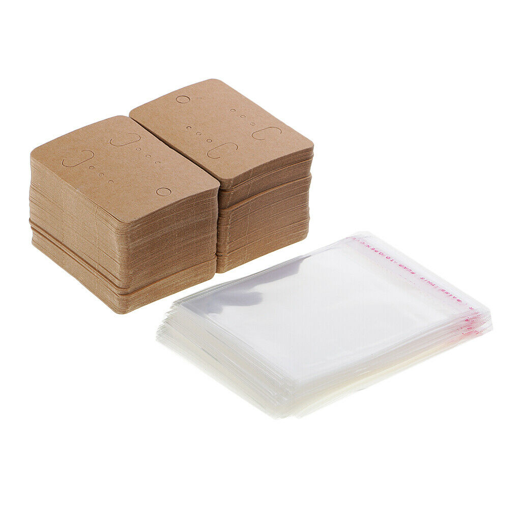 400x Paper Earring Display Cards Hanging Holder (67x50mm) & Self-adhesive