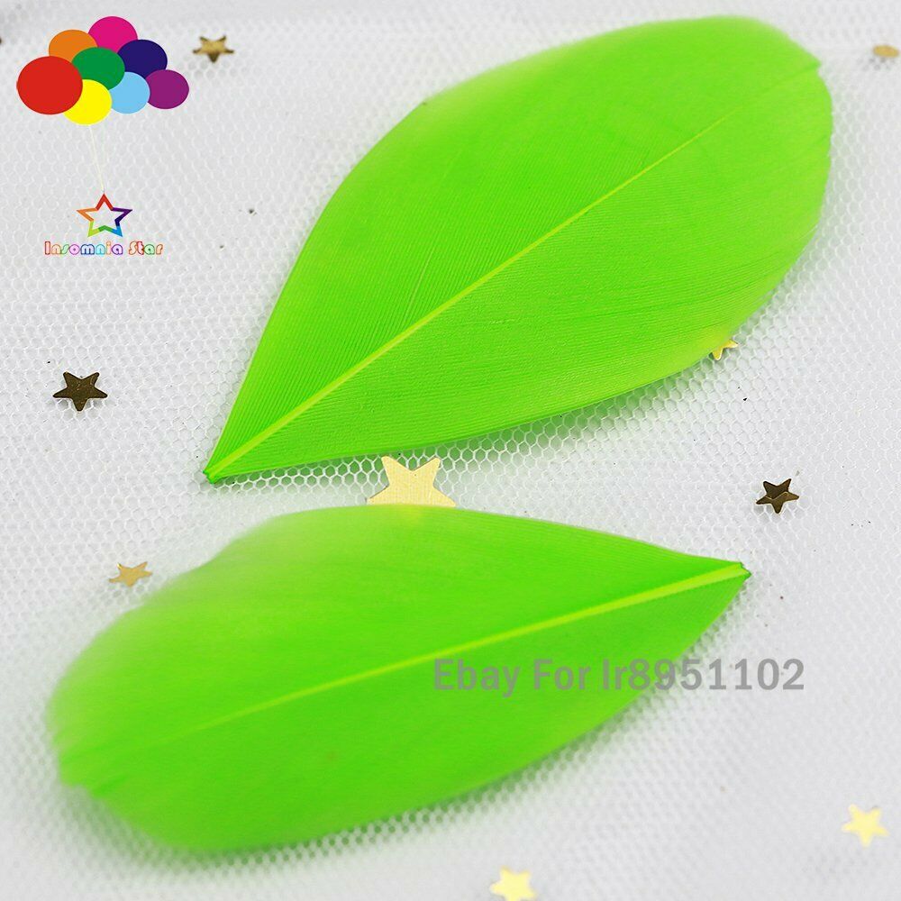 100 Pcs / Lot 5-7 cm Small Round head Floating Goose Feathers Fruit green New
