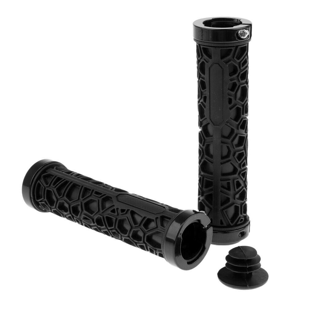Bike MTB Bicycle Handlebar Fixed Gear Lock-on Rubber Anti-Slip Grips  Black