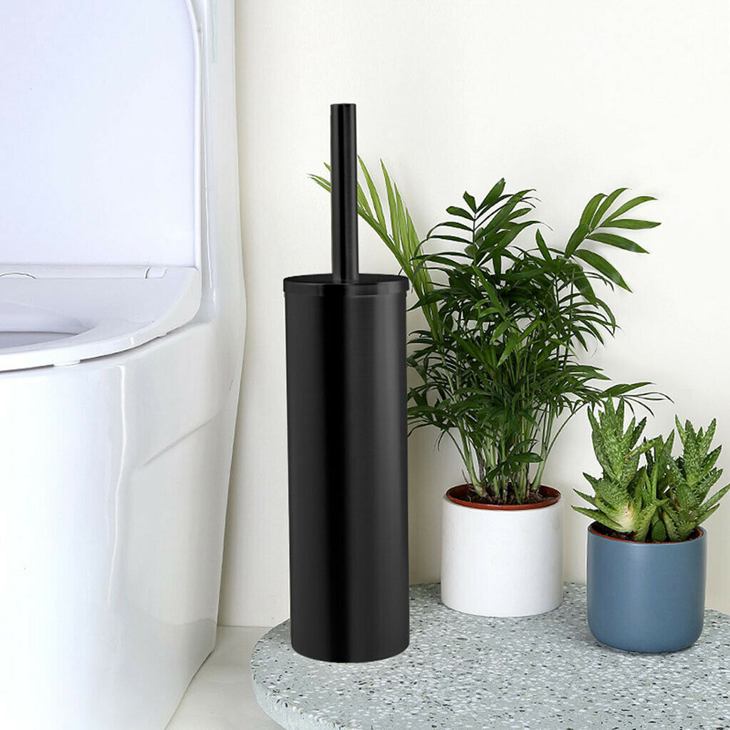 Minimalist Black Toilet Brush with Holder Set Cleaning for Bathroom Tools