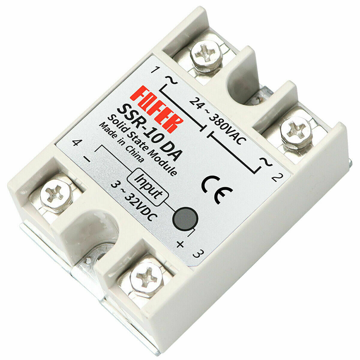 Solid State Relay Module DC--AC Single Phase 3-32VDC Silent Non-Contact SSR-10DA