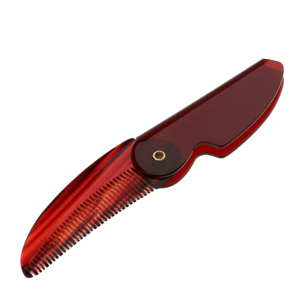 Plastic Fine Teeth Folding Beard Moustache Comb Hair Care Brushes Unisex