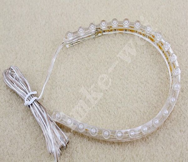 24cm 24 White LED Flexible Strip Light 12V Car Van Bike