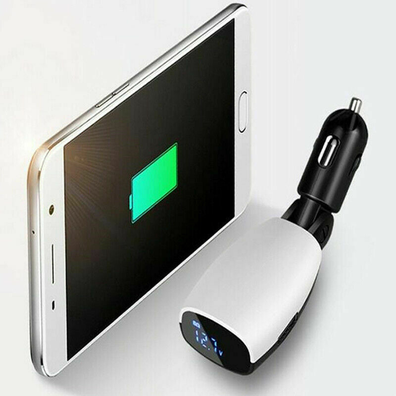 12V 3.1A Dual USB Car Cigarette Lighter Adapter Charger +LCD Screen 90Â° Rotation