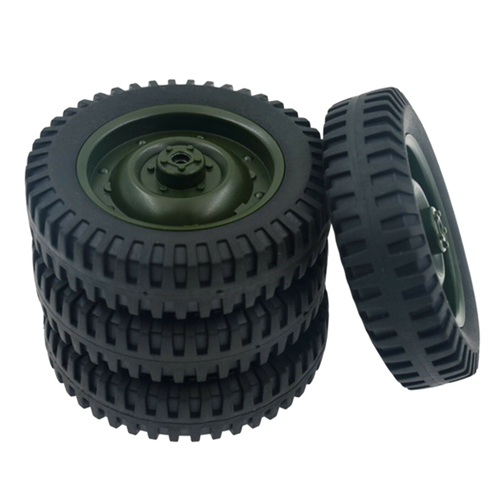 4Pcs Wheel Tyre Rubber Tire with Plastic Hub for 1/16 Scale WPL C14 C24 C34 RC