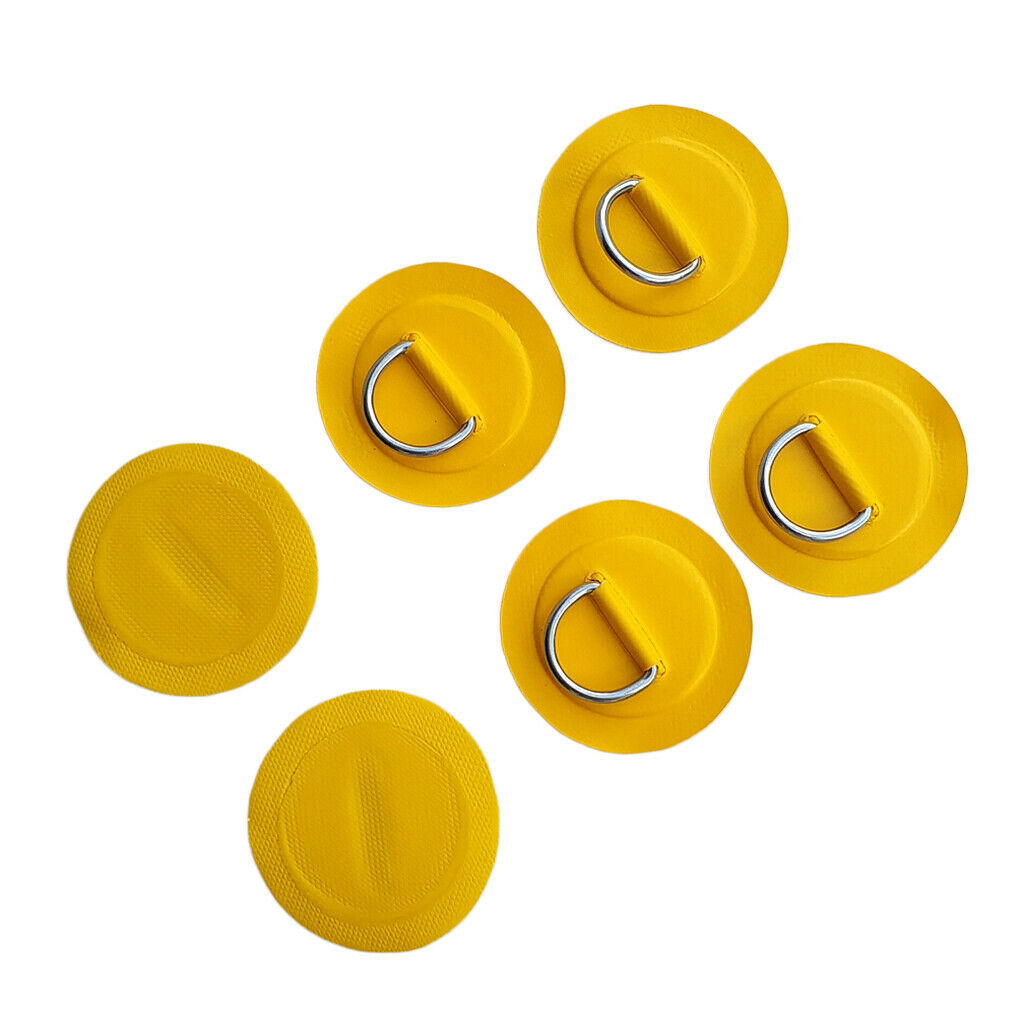 6Pcs Stainless Steel D-Ring Round Patch Pad for Inflatable Boat Kayak Dinghy