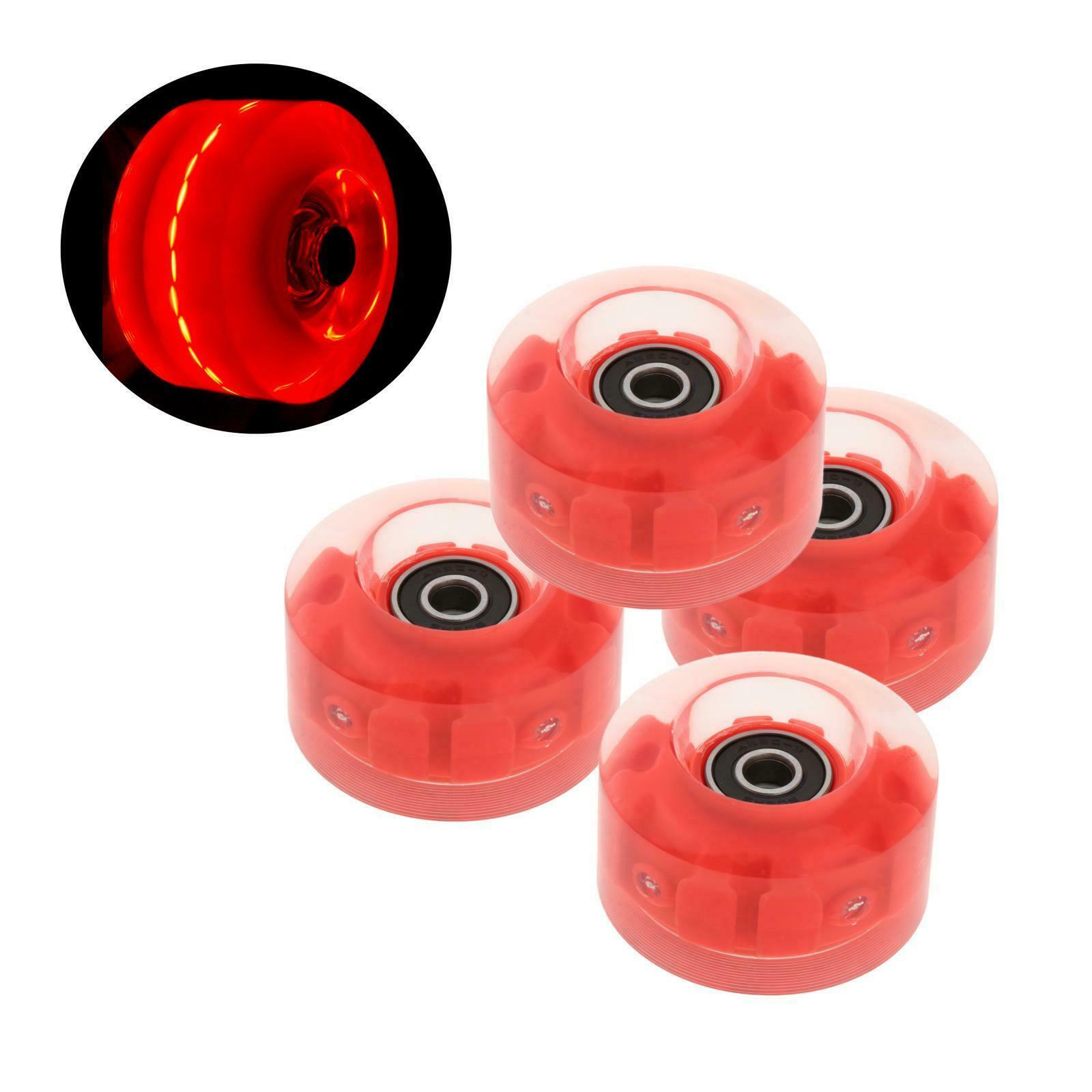 8 Pack LED Roller Skate Wheels Light Up with Bearings for Double Row Skating