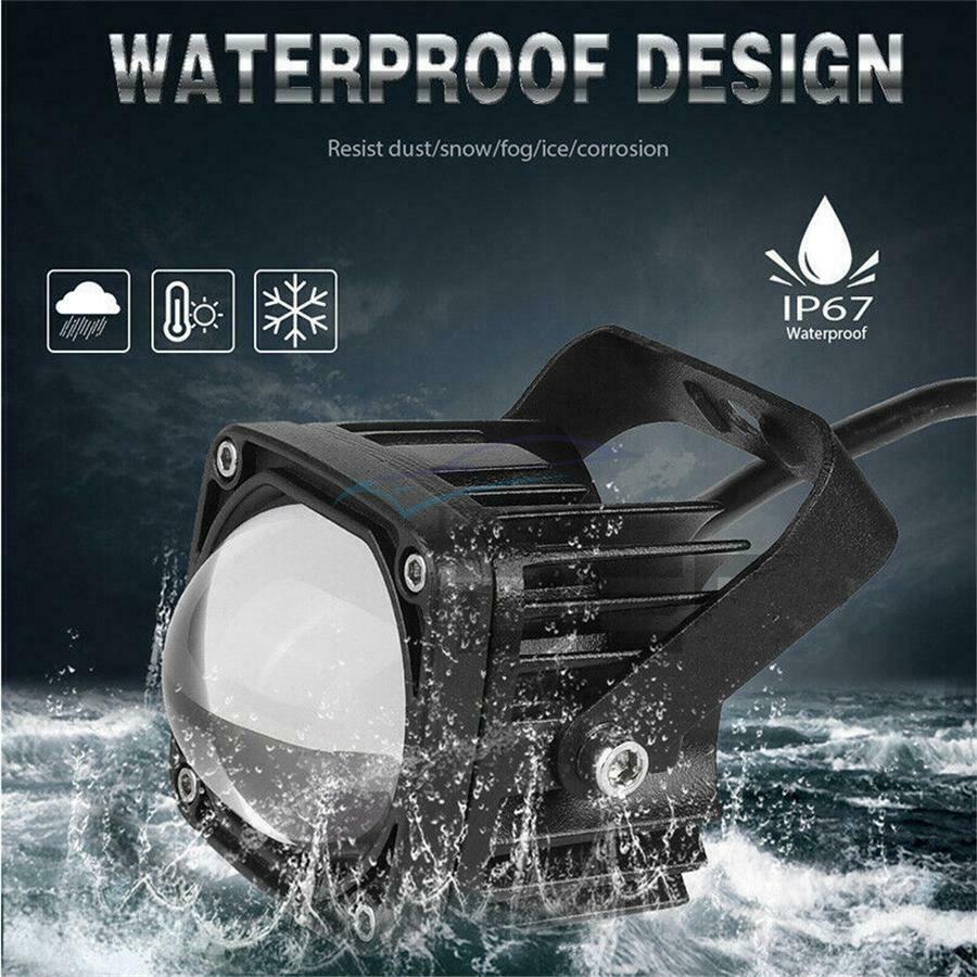 1Pair 20W 10-30V Waterproof 8D HD Lens LED Work Driving Light For Car Truck Boat