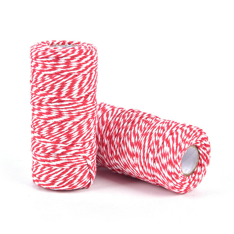 100m/roll Cotton Bakers Twine String Cord Christmas Gift Packing Decor Cr kp XC