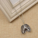 Gothic Necklace Punk Ribcage Chest Bone Form Pendant Chain Jewelry Gift Unisex