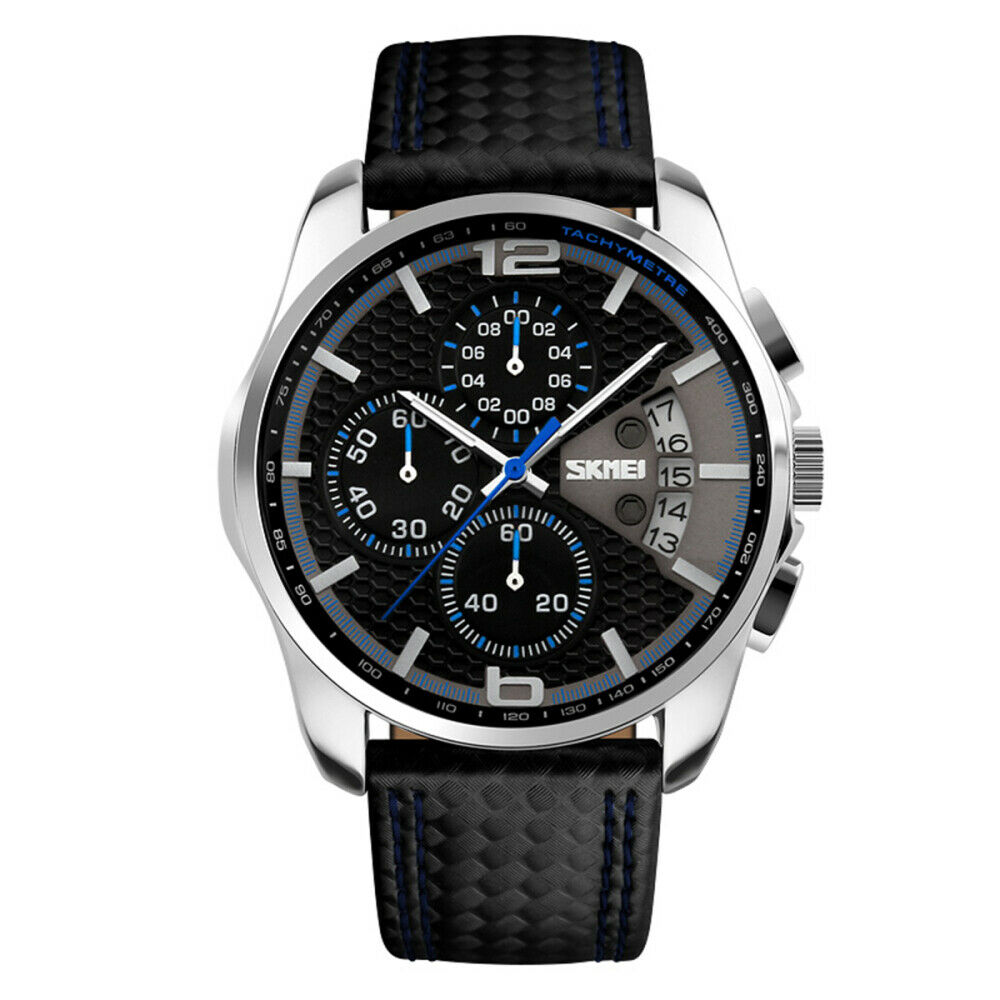 Men NEW Luxury Leather Band Sports Watch Waterproof  Date Quartz Wrist Watch