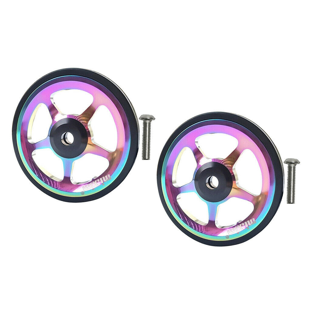 2x Deluxe Folding Bike Easy Wheel Bicycle Easy Wheel Repair For