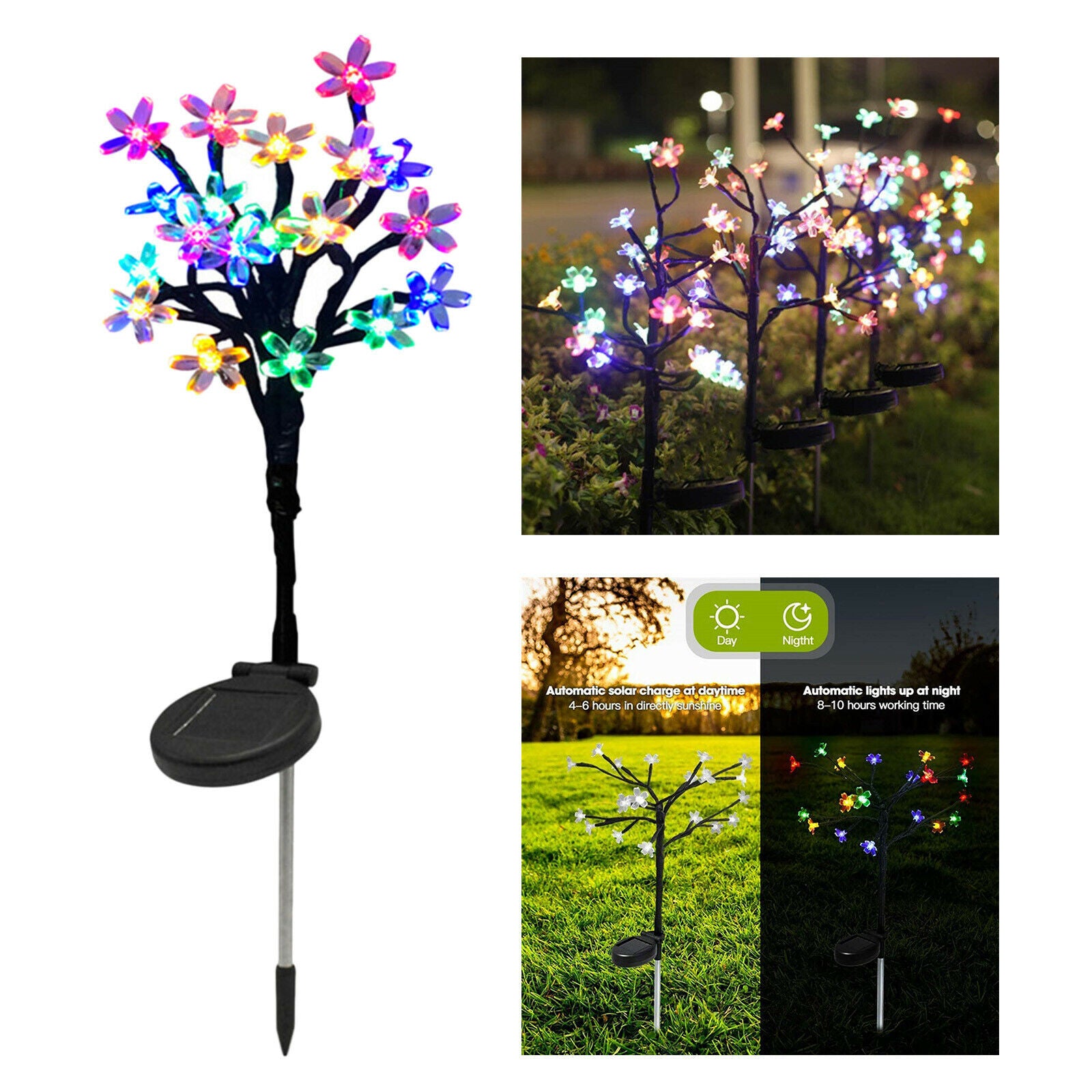 Landscape LED Sakura Stake Solar Power Garden Light Solar Stick Lights