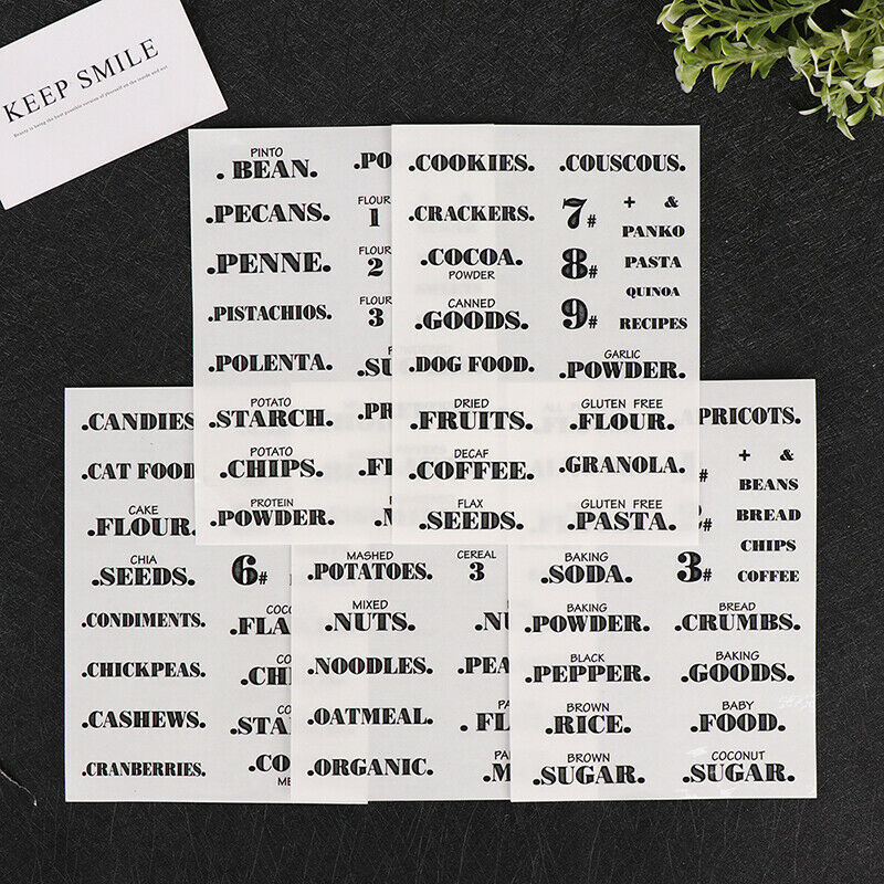 132PCS Kitchen Food Pantry Labels Preprinted Stickers Food Jar Label StickerFCA