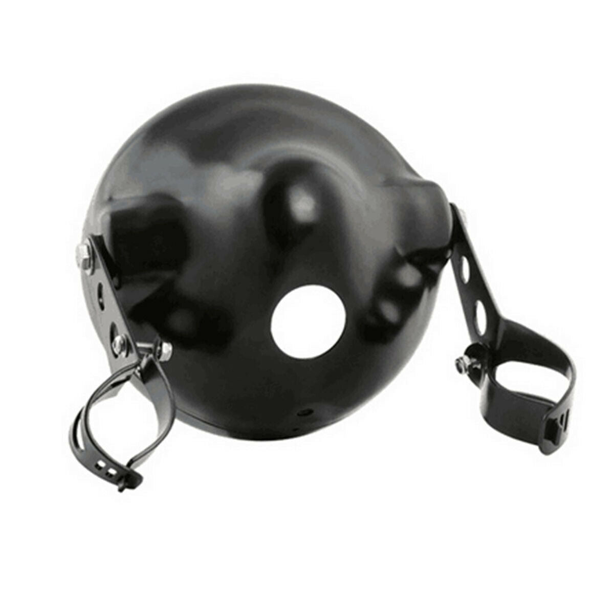 7"  Aluminum  Black Headlight Shell Bucket Housing + Fork Ear For Motorcycle