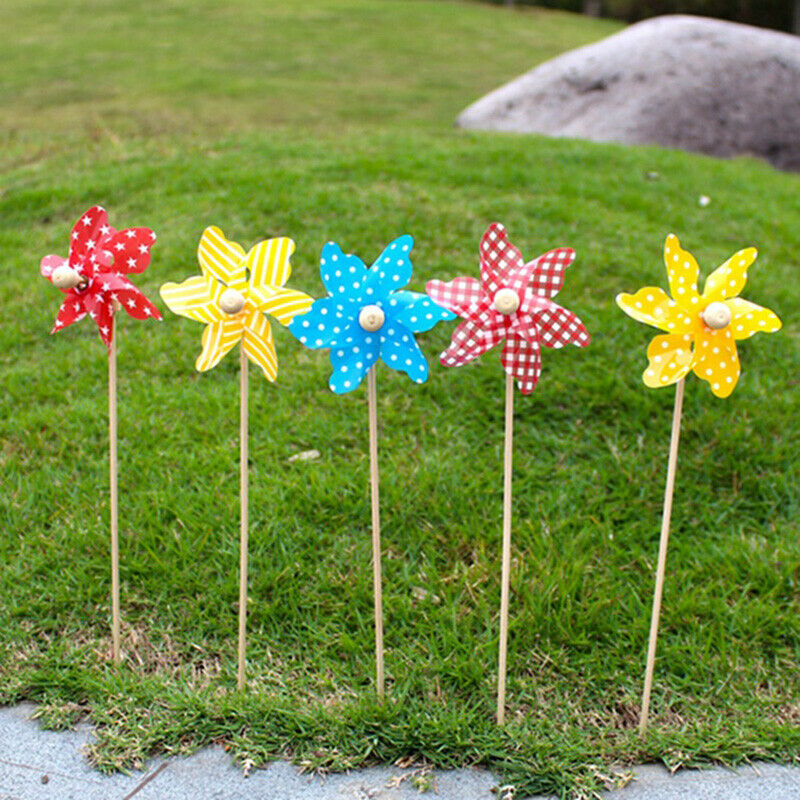 Mini Windmill Wind Spinner Home Garden Yard Decoration Kids Children To.l8