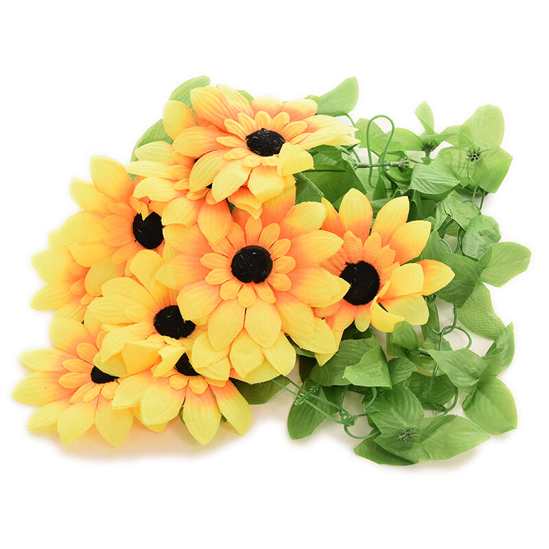 1Pcs Artificial Sunflower Garland Silk Flower Vine Wedding Fence Decorati.l8