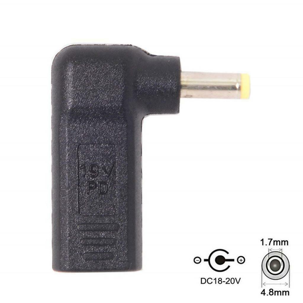 Type C Female to DC4.8x1.7mm Male Adapter w/ PD Notebook Laptop Adaper