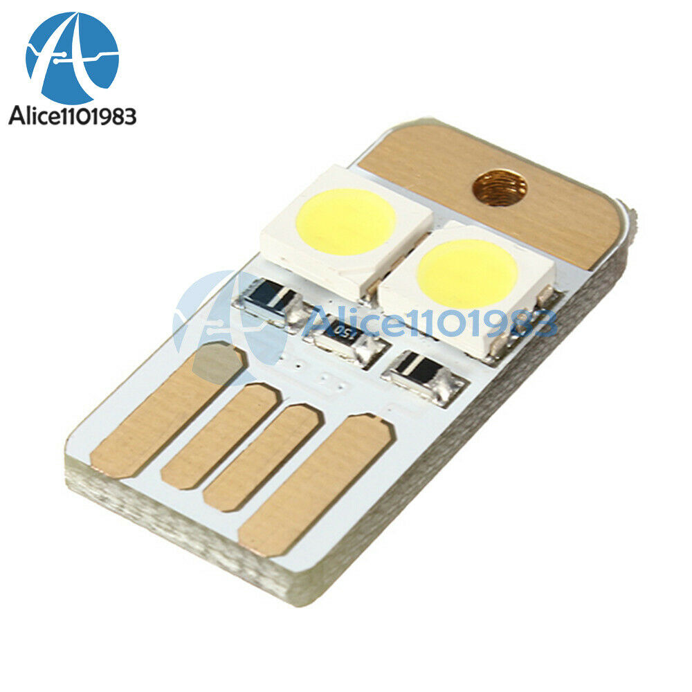 10Pcs Double Sided Pluggable USB LED Night Light Power Supply Lamp White