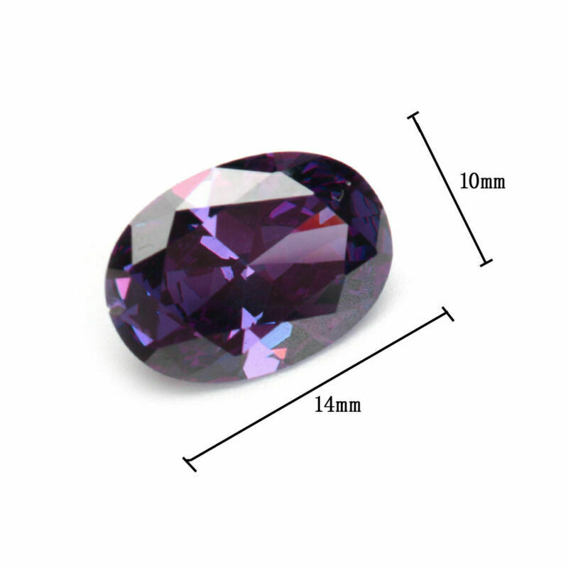 14x10MM 10.06CT Purple Artificial Amethyst Oval Faceted Cut Loose Gemstones