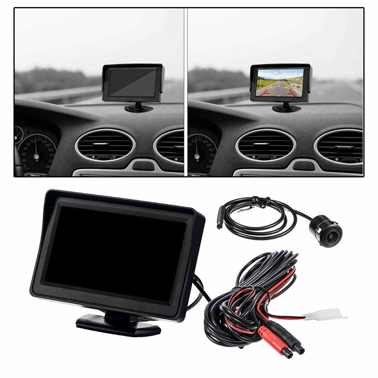 4LED Reverse Camera with LCD 5" Monitor Kit Waterproof Easy Installation
