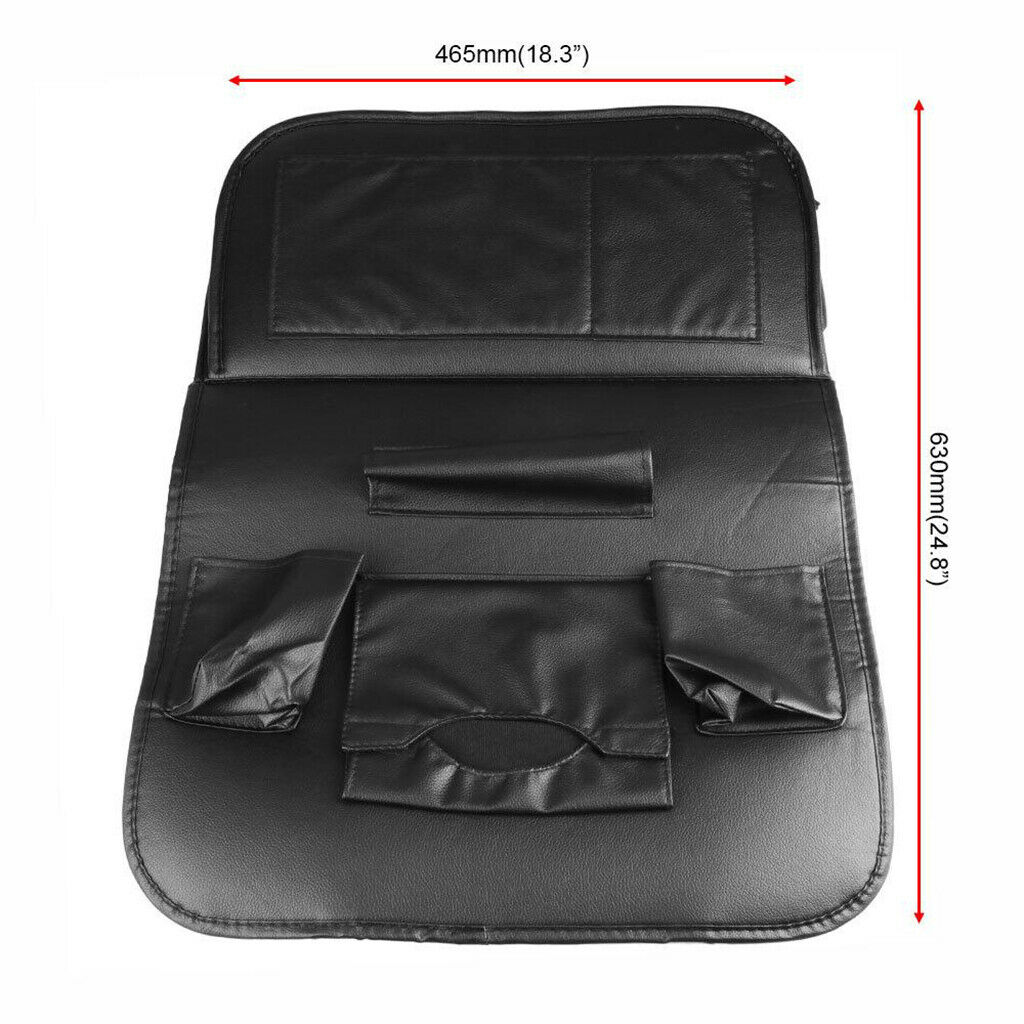Car Backseat Organizer with Foldable Table Tray Multi Pocket Tissue Box