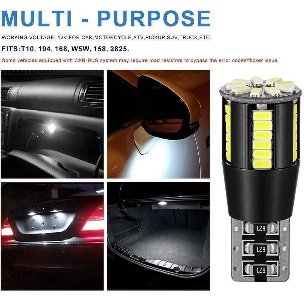 1 Pair T10 501 194 W5W SMD 24 LED Car CANBUS Error Free Wedge Light Bulbs White