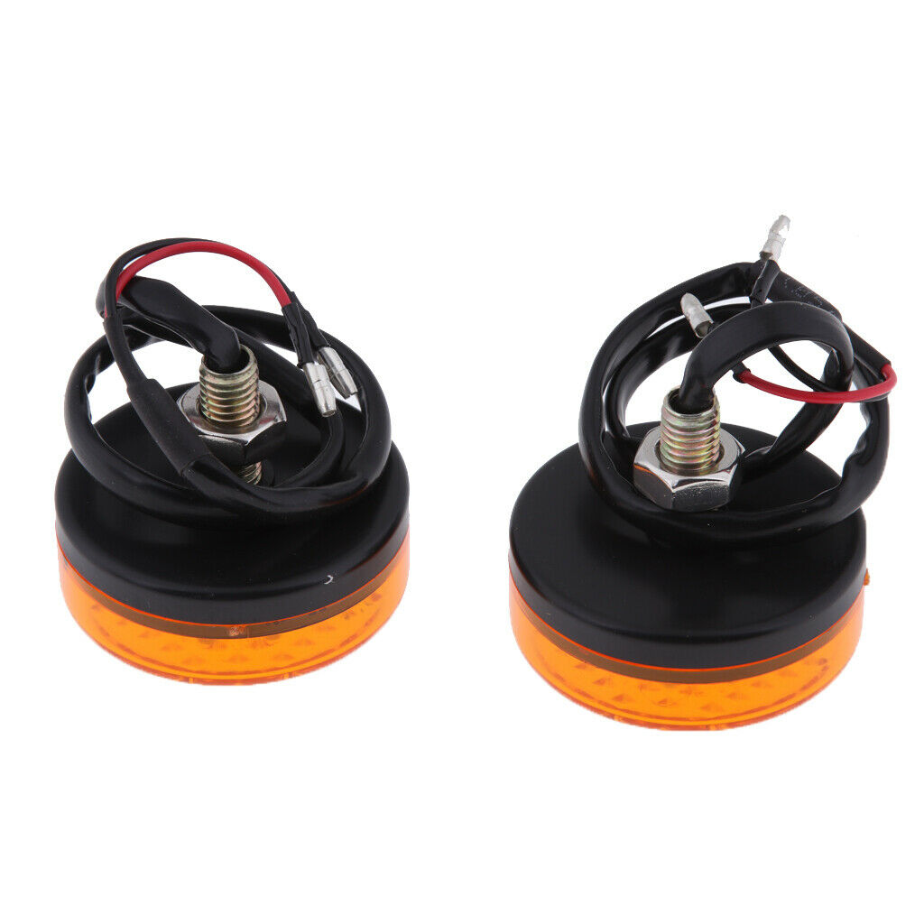 Pair Waterproof Motorcycle 20 LED Round Lamp Turn Signal Light 5W Orange