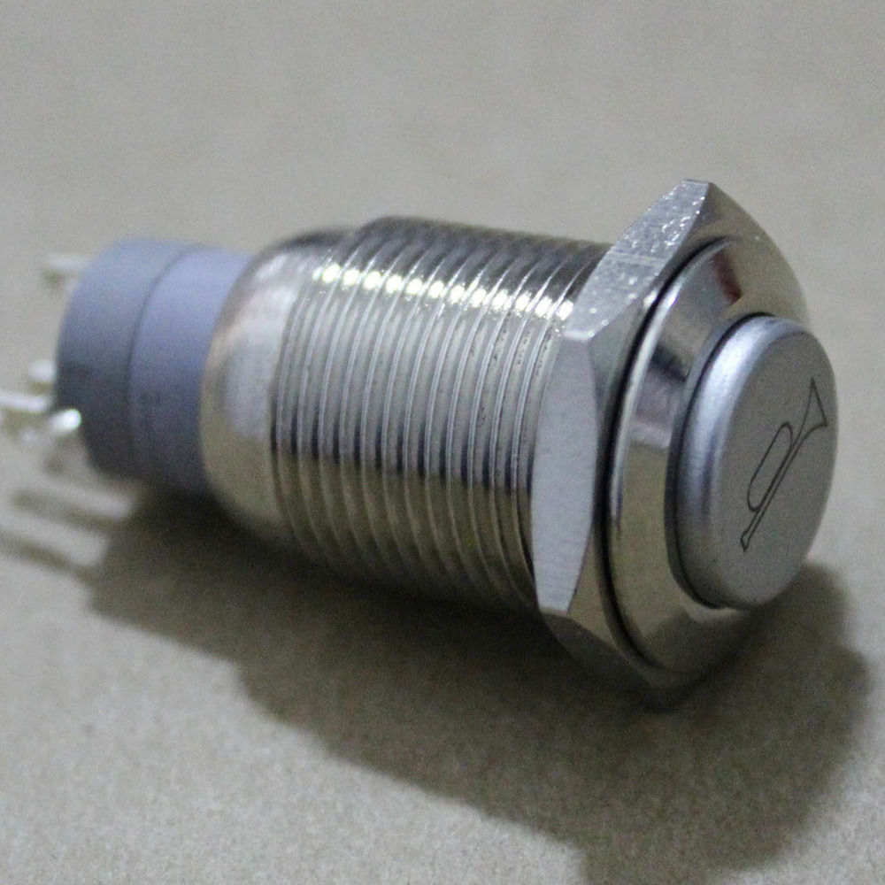 16mm 12V Blue LED Momentary Push Button Metal Switch Car Boat Bell Horn M HsIACA
