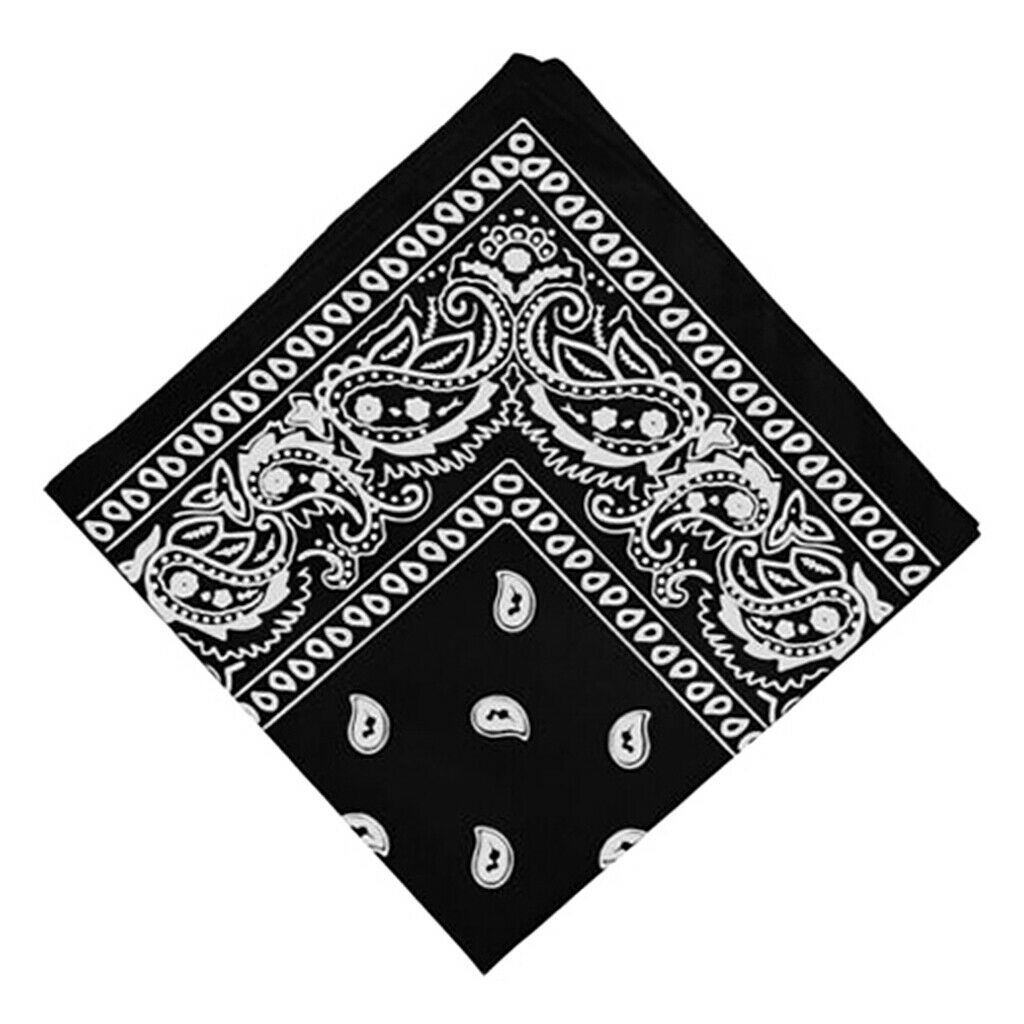 2 Pack Women Mens Cotton Paisley Cowboy Bandana Scarf Head Wrap Wristband