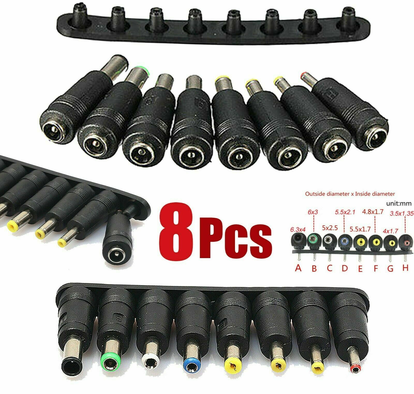 8-in-1 Universal AC DC Power Charger Adapter Kit for Laptop PC Notebook Tool Set