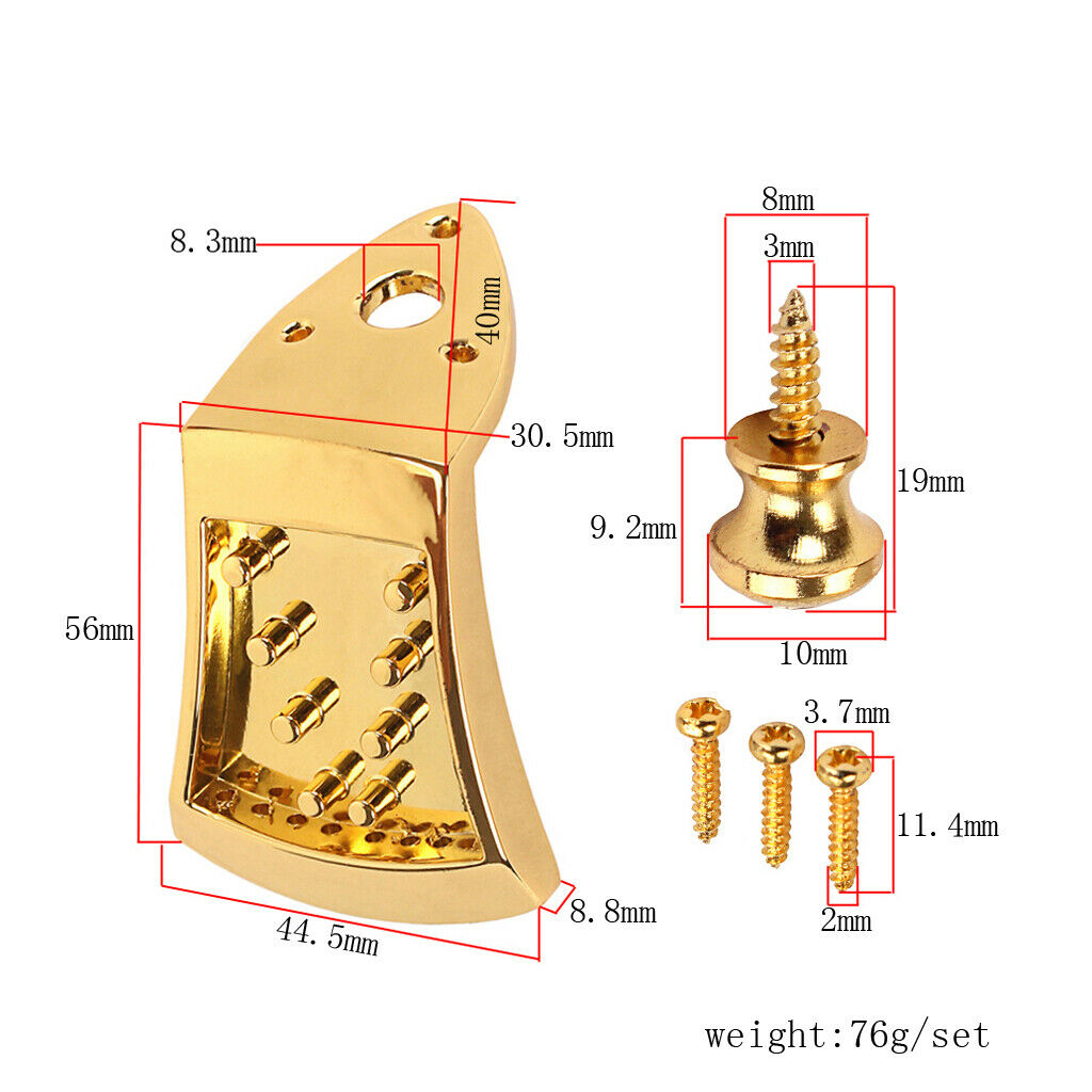 Durable Triangle 8 Strings Mandolin Tailpiece with Screws Strap Buttons