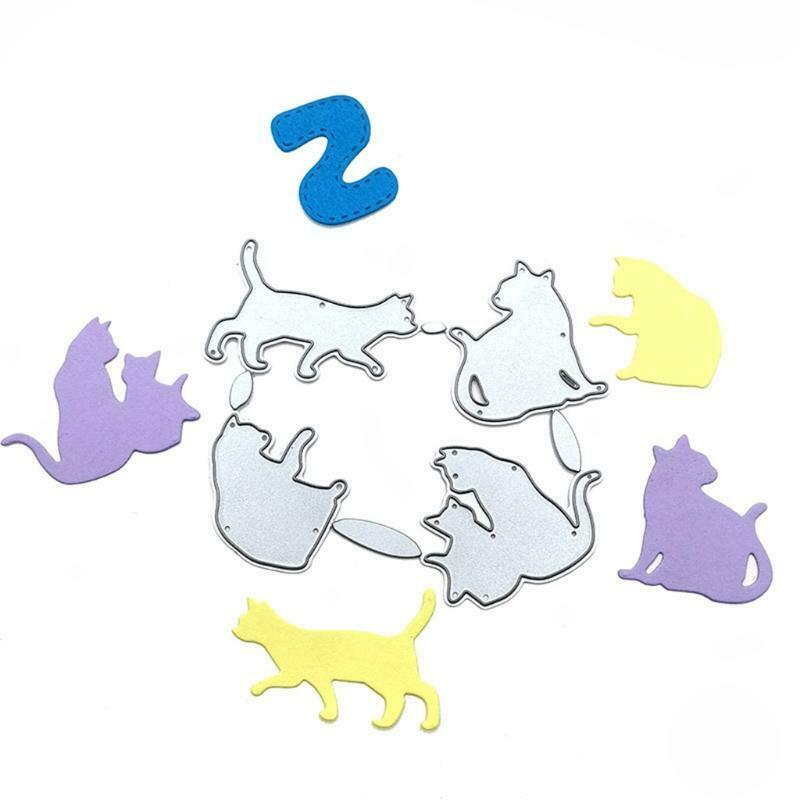 Kittens Metal Cutting Dies Stencil Scrapbooking DIY Album Stamp Paper Embossing