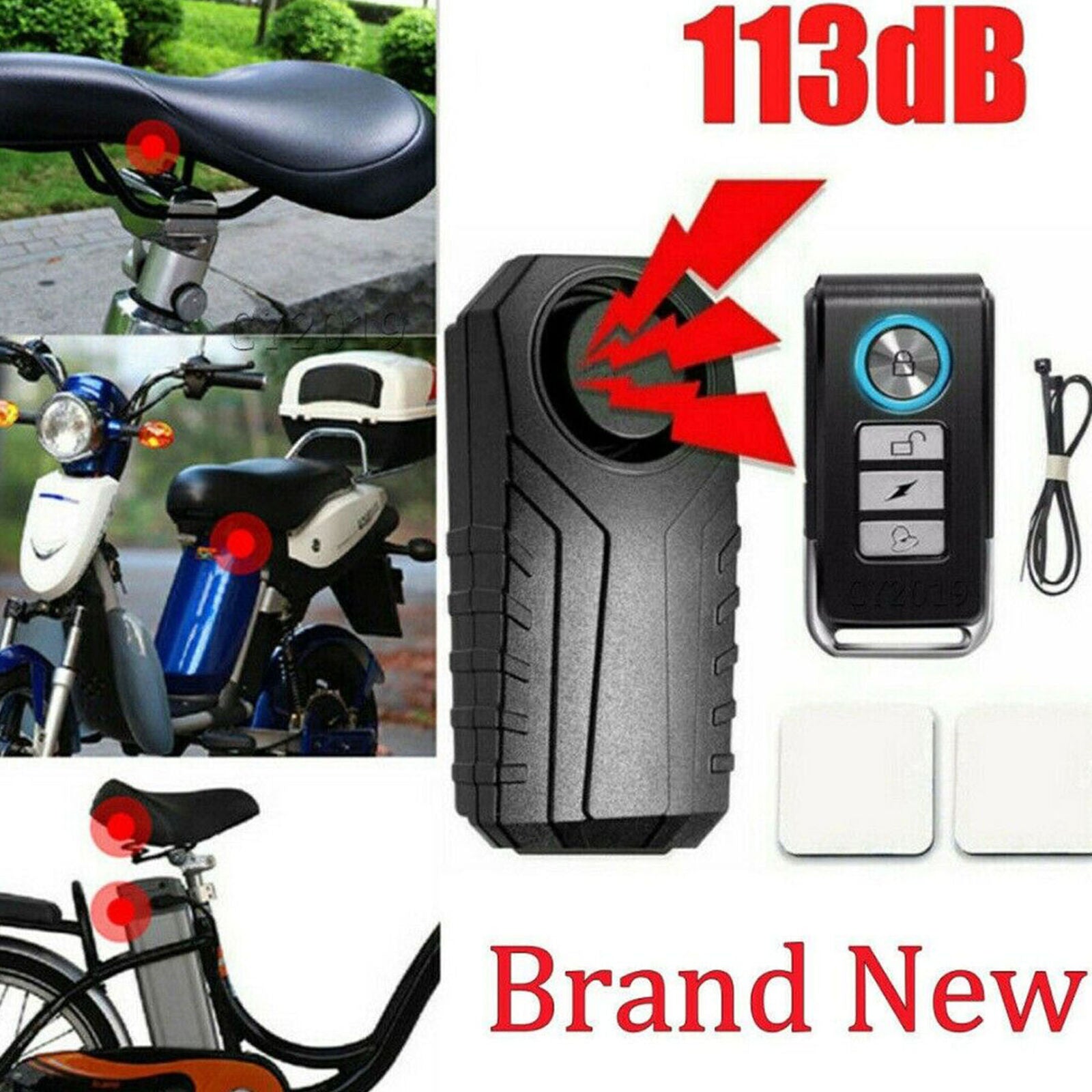 113dB Motorcycle Bicycle Vehicle Anti-Theft Remote Bike Alarm Padlock Security
