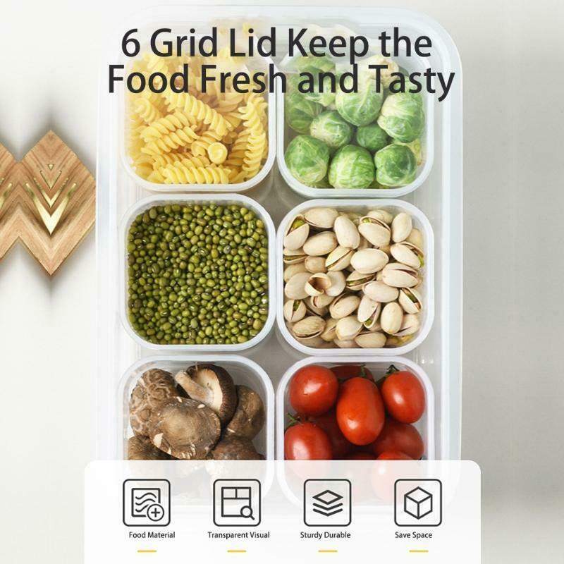 Clear Fridge Food Storage Box Kitchen Fresh Produce Plastic Organizer with Lids