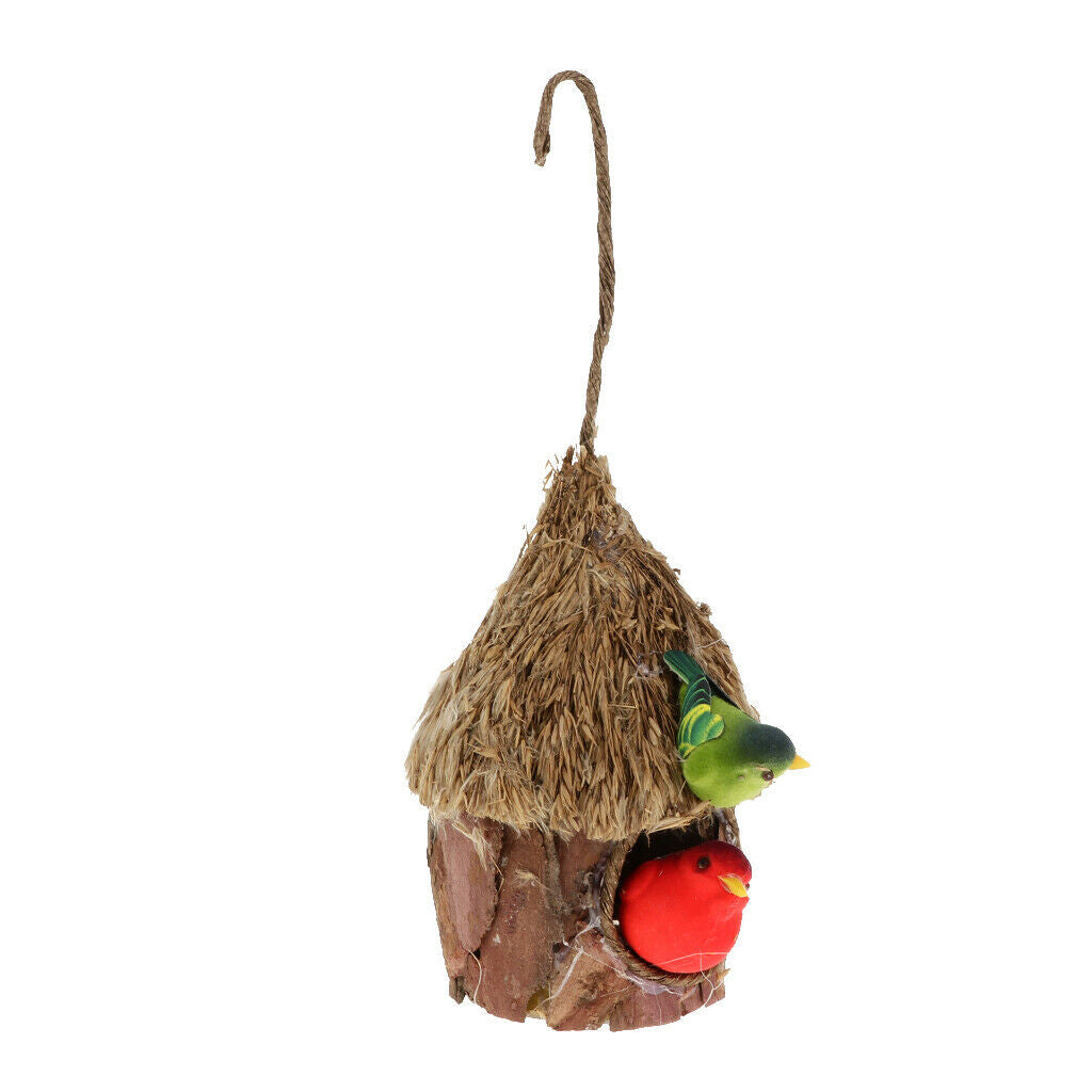 2Pcs Hanging Wildlife Bird Lounge Nest Garden Pocket Birds Rest House Handmade &