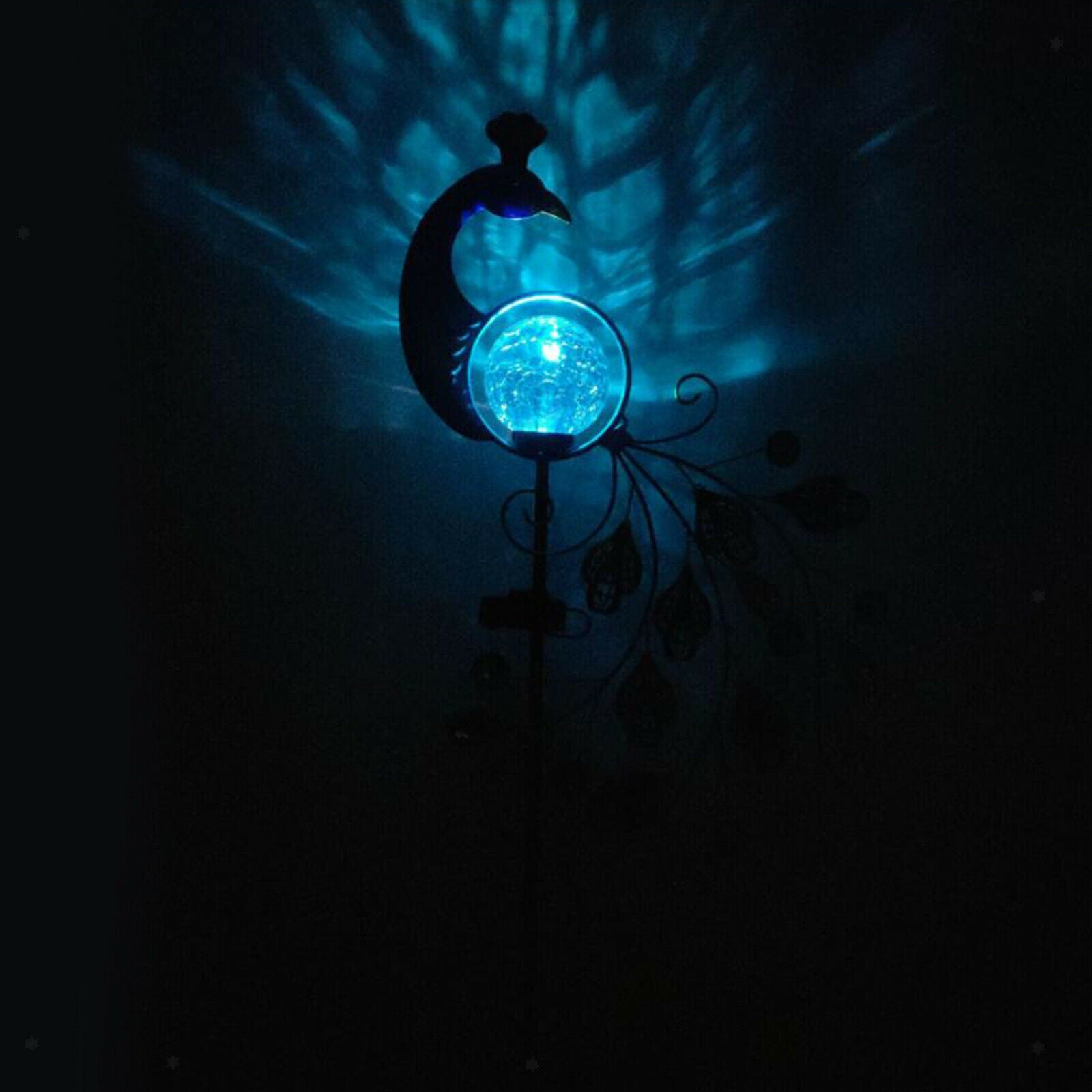 Outdoor Peacock Solar Light Yard Lawn Backyard Patio In-Ground Garden Lights