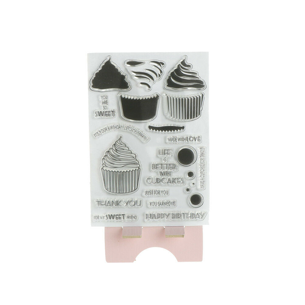 Cupcakes DIY Transparent Silicone Clear Stamps Scrapbooking Album Cards De.l8