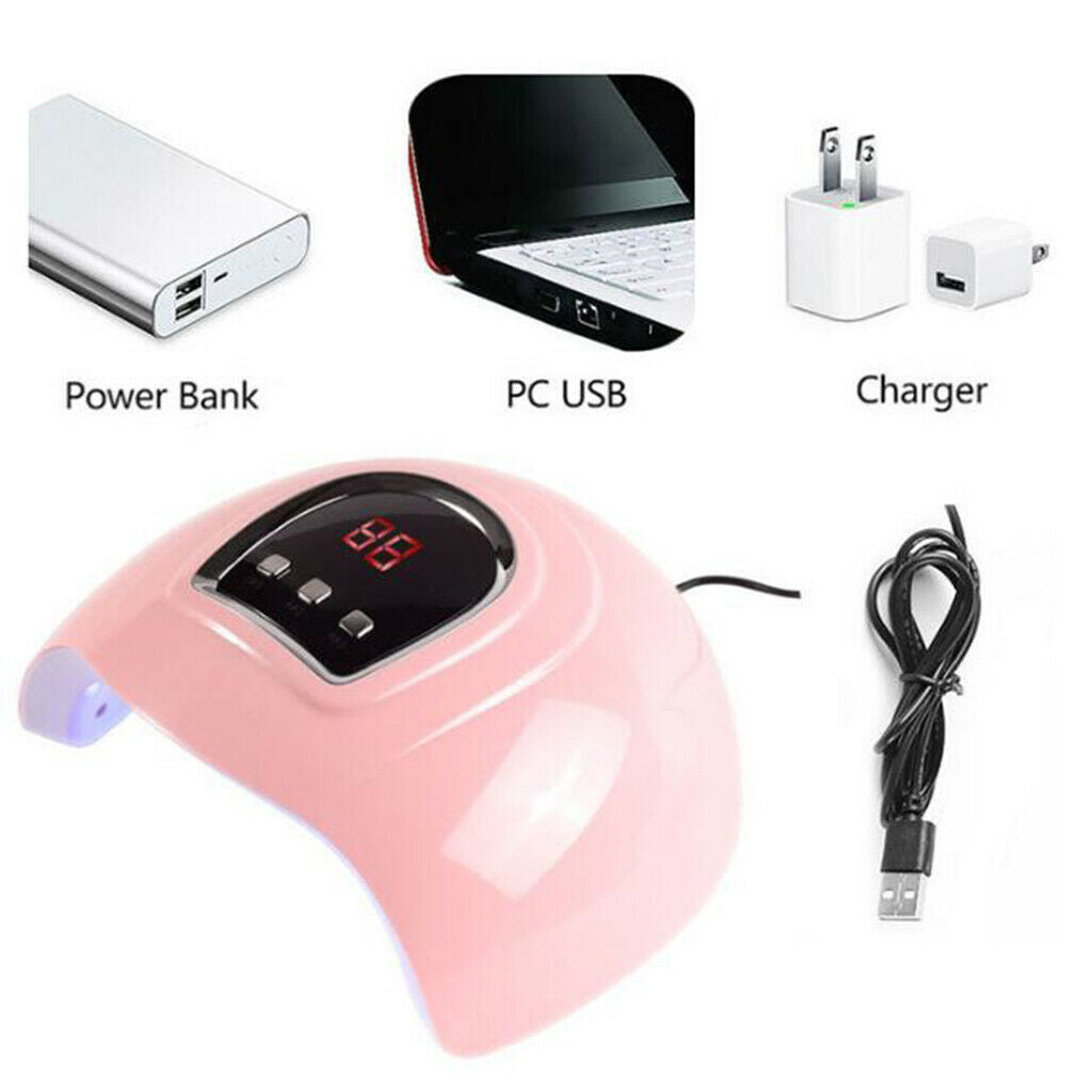 54W Professional LED Nail Dryer UV Lamp Charging Pro Curing Manicure Machine
