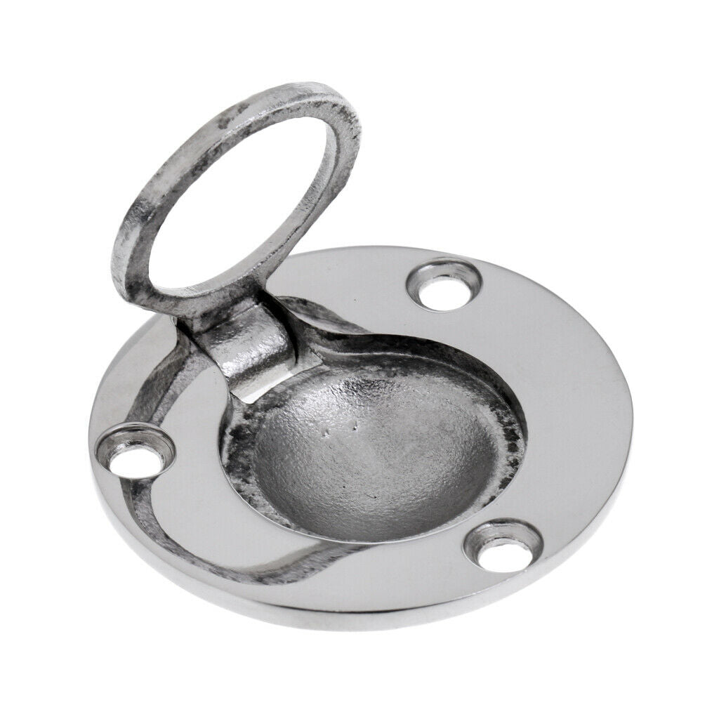 4 Pieces Boat Marine Stainless Steel Round Flush Lift Ring Hatch Pull Handle