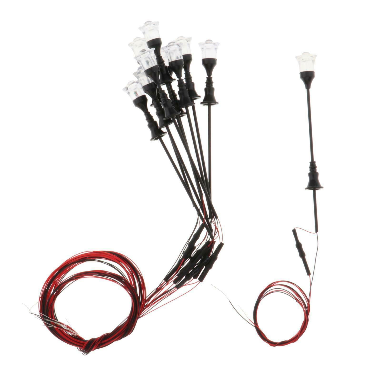 10x  Street Light 12V Railroad Train Led Lights Lamp Post Scale 1:100-1:150