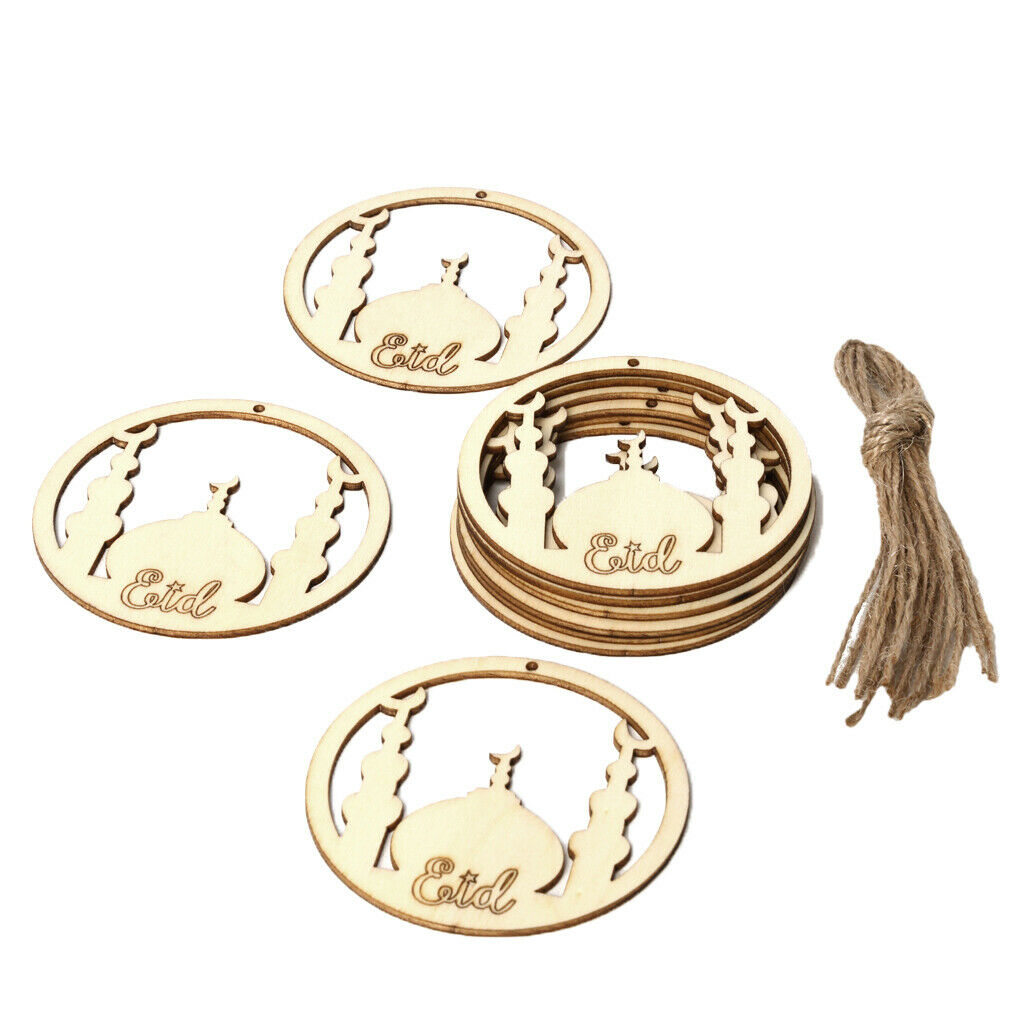 10Pieces Wood DIY Pendant Wood Hanging Decor Party Wedding Supply