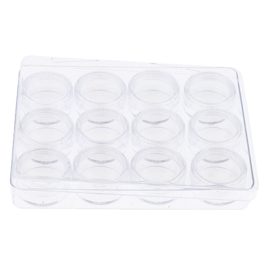 12 Compartments Clear Plastic Fishing Tackle Box Hooks Bait Storage Case