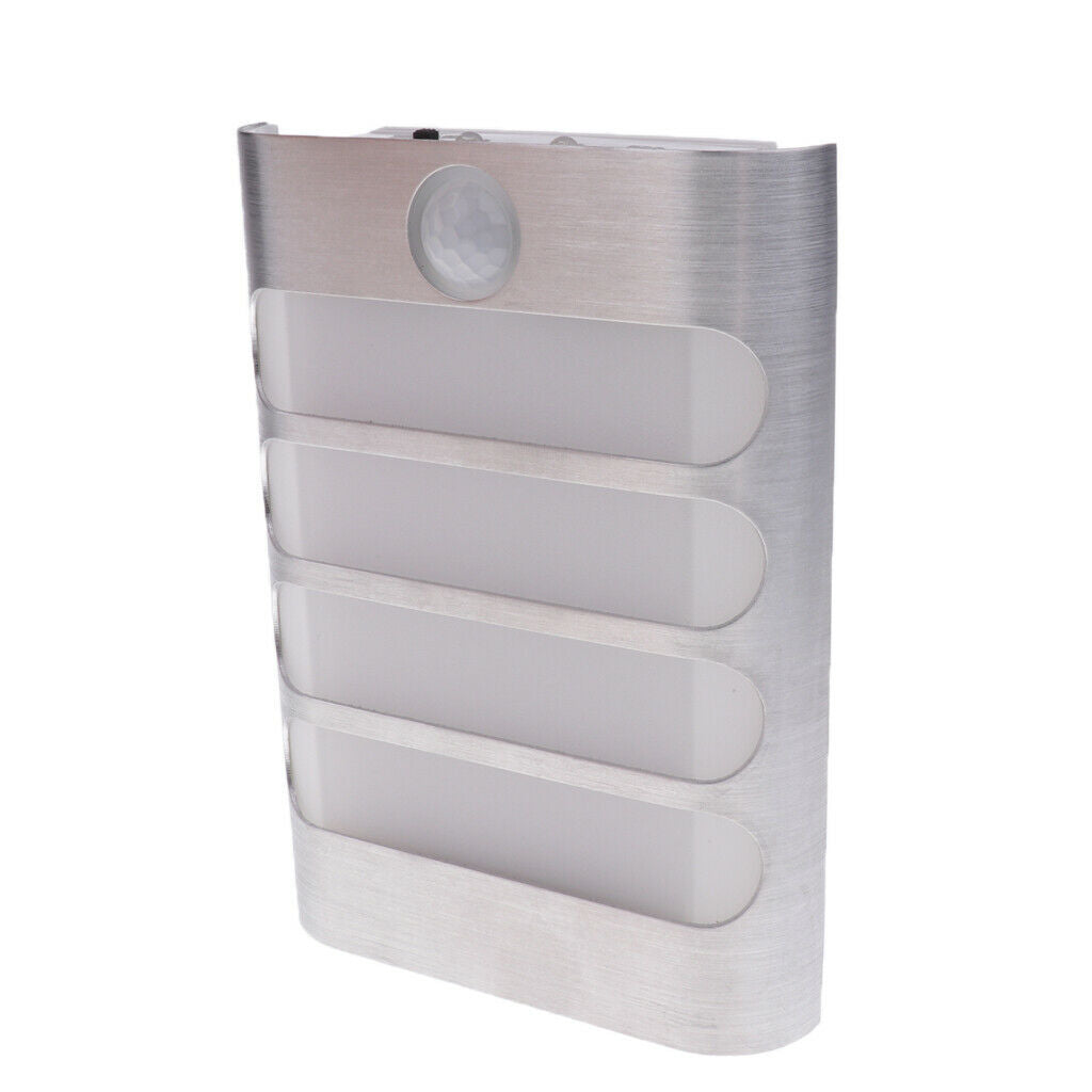 Battery Powered PIR Motion Sensor Sconce Wall Light Night Lamp White